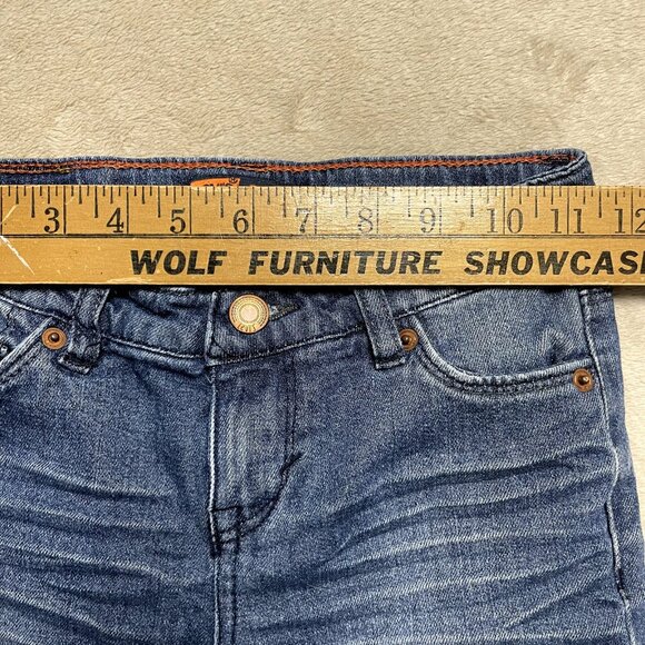 Levis Jeans Girl Sz‎ 8 Boot Cut Blue Low Rise Contrast Stitching Adjustable - Picture 5 of 14